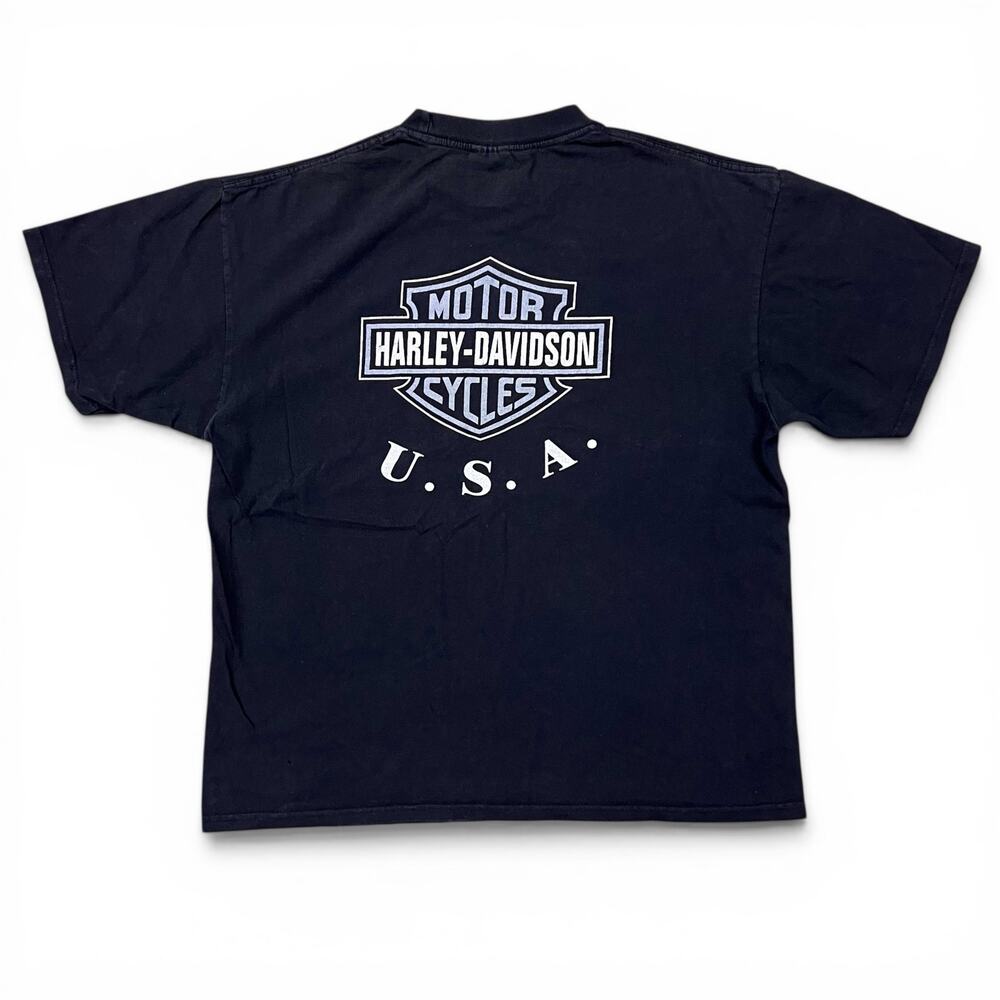 Vintage Harley Davidson USA Shield Motorcycles Biker T Shirt Essentials Black XL